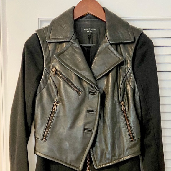 rag & bone Jackets & Blazers - Rag & Bone NY Leather and wool jacket - Biker Tailcoat Size small